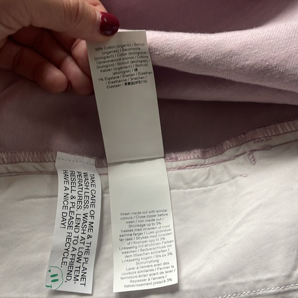 Ganni Women's Print Denim Mini Dress Tiger Stripe Light Lilac - Picture 7 of 8